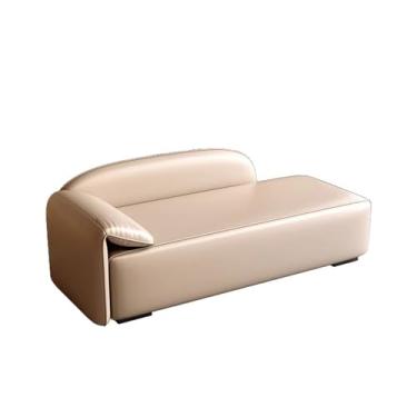 Imagem de PPALORTEX Otomano leve para quarto, banco de cama de luxo para quarto, sofá-cama, banco de sapatos nórdico simples, loja de roupas, espreguiçadeira, banco de cama (bege, pequeno)