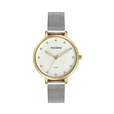 Imagem de Relógio Mondaine Newness Prata/Dourado Feminino 32847LPMVBE1-Feminino
