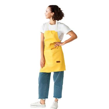 Imagem de Avental Amarelo Algodao Cru Cozinha Pintura Artesanato 1un