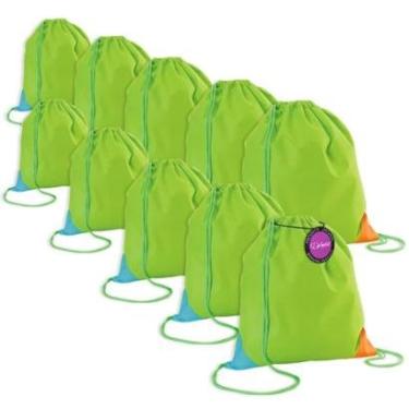 Imagem de Kit 10x Mochila tipo Saco Gym Sack em TNT 30x35cm Messina TopGet-Unissex