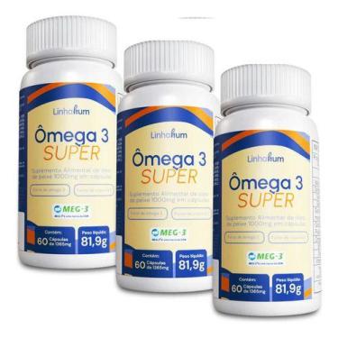 Imagem de 3u Ômega 3 Super 60 Cap 1000mg Selo Meg3 660mg Epa Linhahum