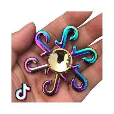 Imagem de Fidget Spinner De Metal Arco-Íris EDC, Brinquedo Antiestresse Para Adu