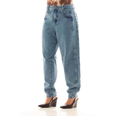 Imagem de Calça Jeans Feminina Arauto Balloon, Azul médio, 38