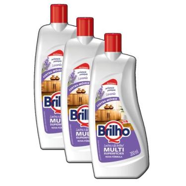 Imagem de Kit 3 lustra móveis multissuperfícies lavanda qbrilho 200ml - Bom Bril
