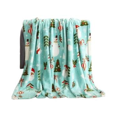 Imagem de Manta De Natal Quente E Macia De Pelúcia Para Inverno, Flanela Com Flo