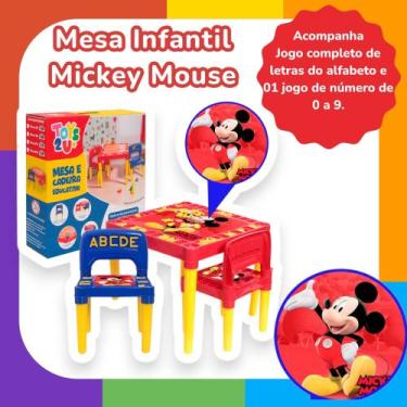 Imagem de Mesinha Infantil Com Cadeira Educativa Colorida Personagens - Tritec, 