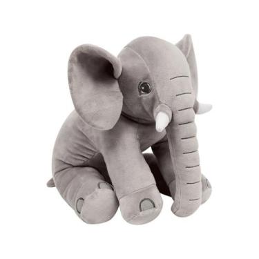 Imagem de Elefante de Pelúcia para Bebês 30cm Original Buba, Cinza, Elefante