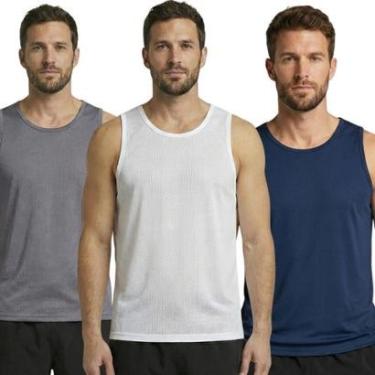 Imagem de KIT 3 Blusa Regata Adulto Maculina Dry Bella Fiore Regata Esportiva Masculina Camiseta Respirável-Masculino