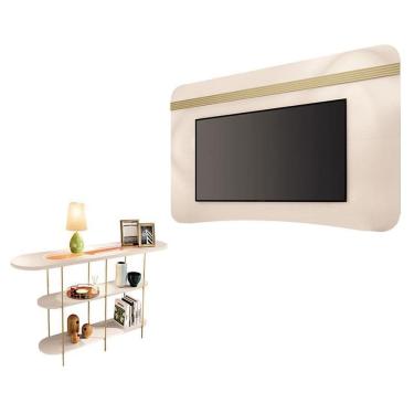 Imagem de Painel Suspenso Armony Off White Champanhe com Aparador Infinity Off White - HB Móveis