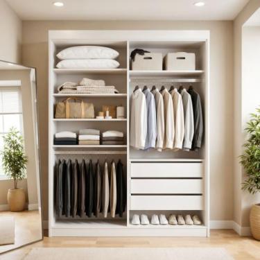 Imagem de Closet Casal sem Portas 3 Gavetas Caribe - Conquista Móveis