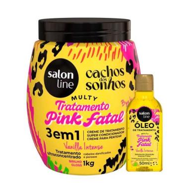 Imagem de Kit Salon Line Cachos Dos Sonhos Multy Pink Fatal 1kg + Óleo Capilar 5