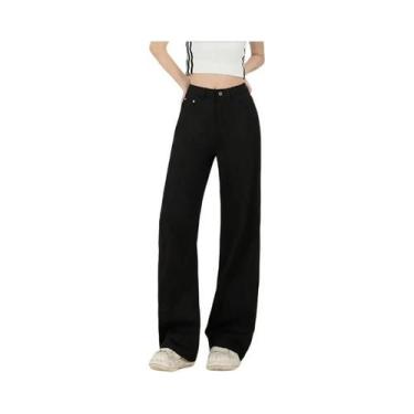Imagem de Calças Jeans Térmicas De Cintura Alta Para Meninas, Quentes E Confortá