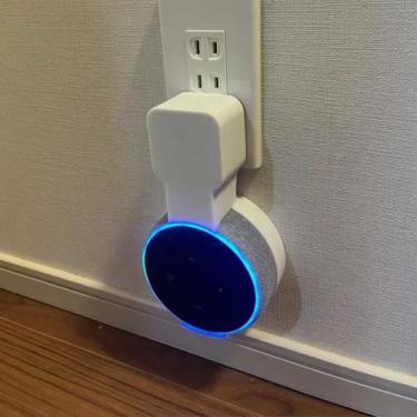Imagem de Suporte Tomada Alexa Echo Dot 3 Com Organizador De Cabo Cor:Branco - P