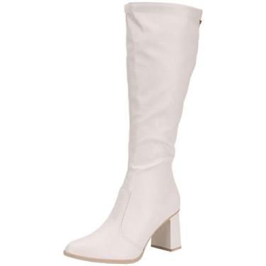 Imagem de Bota feminina cano alto mississipi j0841, Branco, 38