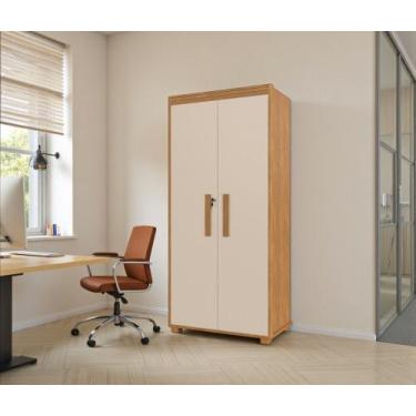 Imagem de Armario Multiuso Dispensa em MDF Com Duas Porta Com Chave Cor:CINAMOMO