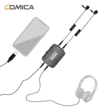 Imagem de Microfone Lapela Duplo Profissional Comica Dual.Lav-D03 STC Condensado