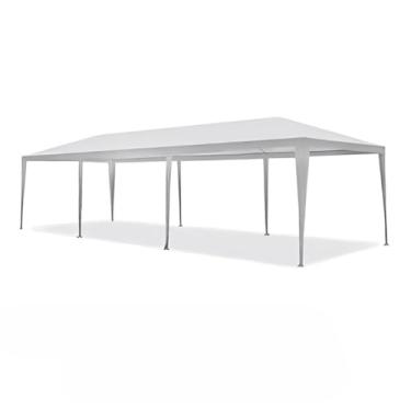 Imagem de Gazebo com Paredes 9 x 3 Metros Branco com Janelas e Porta