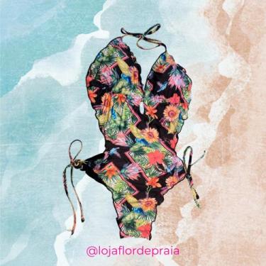 Imagem de Maiô Tropical Preto - Flor de Praia, gg