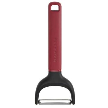 Imagem de Descascador y kitchenaid para frutas e legumes em aço inox vermelho kh