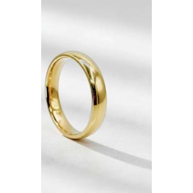 Imagem de Aliança Ouro Amarelo 18k Anatômica 4mm - Congratulations Store