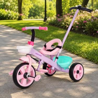 Imagem de Triciclo Empurrador Candy Rosa Infantil Resistente Seguro Empurrador C
