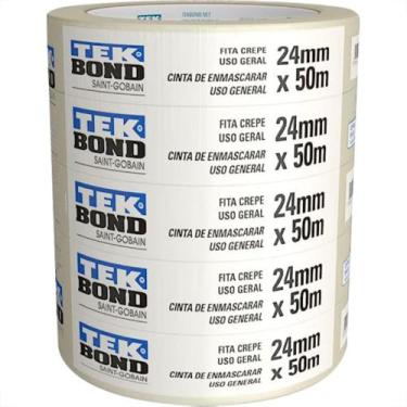 Imagem de Fita Crepe Tek Bond 24X50M - Kit C/5 RL - TEKBOND