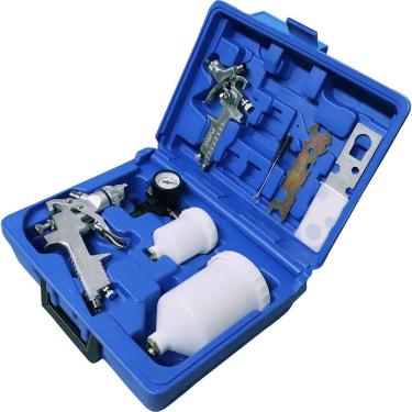 Imagem de Conjunto de Acessórios para Compressor AS-1017G Sistema de Gravidade Pistolas 1,2 mm e 1,4 mm 130ML e 600ML Bivolt Puma