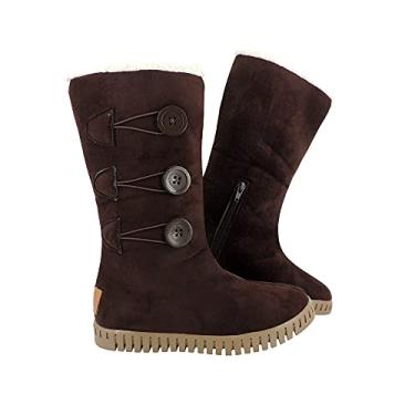 Imagem de Bota Feminina Pelo 100% Interno para Neve Autraliana Inverno Viagem Europa AM850 Cor:3-Marrom;Tamanho:38