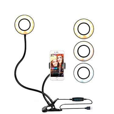 Imagem de Iluminador Ring Light Suporte para Mesa Articulado com Controle Preto