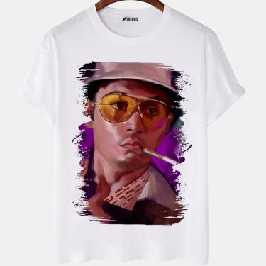 Imagem de Camiseta masculina Medo e Delírio Johnny Depp Filme Camisa Blusa Branca Estampada