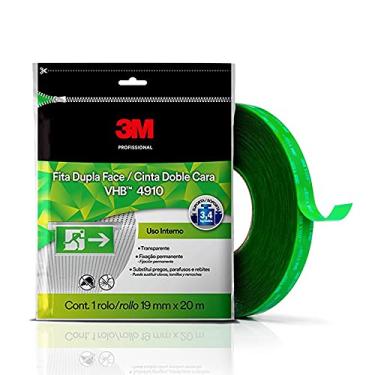 Imagem de 3M, VHB, Fita Dupla-Face, Adesivo Transferível, 4910, 19 mm x 20m