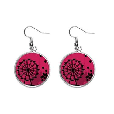 Imagem de Brinco feminino de balão de roda gigante para parque de diversões, brinco de prata