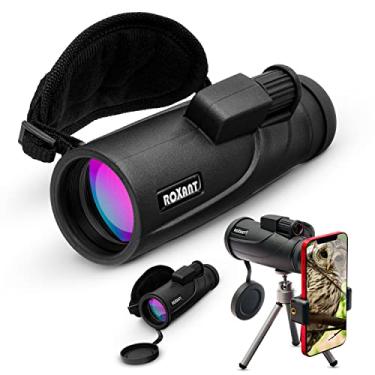 Imagem de Roxant Telescópio monocular Falcon para smartphone – Mira de foco prisma BAK4 de alta definição 10 x 42 – Monóculos para adultos – Inclui monocular, adaptador de telefone, mini tripé, capa e tampa de