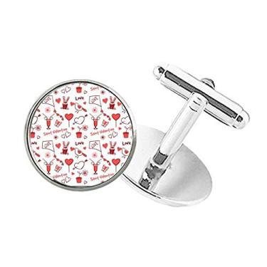 Imagem de DIYthinker Abotoaduras Red Saint Valentine Love Kite Rabbit com botão redondo