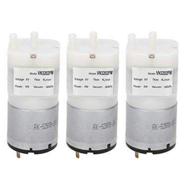 Imagem de Bomba de diafragma DC 6V 4W, motor elétrico de baixa bomba de ar de ruído de 65dB, bomba de vácuo 60KPa-100KPa 4L/min, bomba não para líquido, pacote com 3
