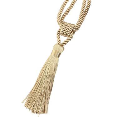 Imagem de 4 pçs/saco para casa DIY acessórios de quarto cortina borlas penduradas bola de retenção corda bandagem decorativa borla simples, ouro, 4 pçs