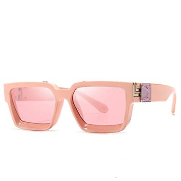 Imagem de Óculos de sol quadrados superdimensionados femininos de luxo masculinos óculos de sol vintage designer uv400 retro óculos com estojo, 5, Z