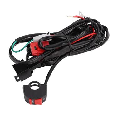 Imagem de Kit de chicote de cabos de luz de LED para motocicleta, kit de chicote de fiação, interruptor de guidão de motocicleta, interruptor de botão liga/desliga 12 V 40 A, interruptor de luz de trabalho para bicicletas de sujeira de 9 a 32 V, veículos elétricos ATV