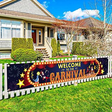 Imagem de Faixa grande, Welcome To The Carnival – 30,5 x 50,8 cm | Decorações de Carnaval para Festa de Aniversário | Faixa de Carnaval para Decorações de Festa Tema de Carnaval | Placas de Carnaval para Quintal, Artigos de Festa de Carnaval