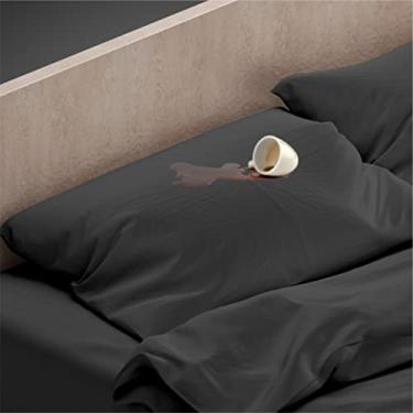 Imagem de Kit 2 Capa de Travesseiro Impermeável 70cm x 50cm Proteção Contra Líquidos Fácil de Lavar Resistente e Durável Proteção Antialérgica (Preto)