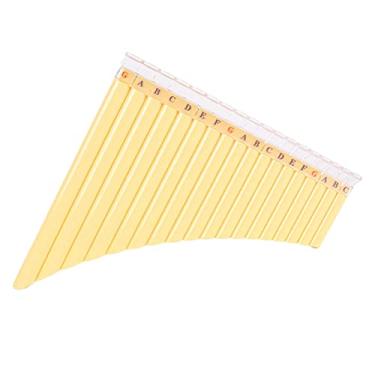 Imagem de UGPLM Instrumento musical panpipes de 18 canos, fácil de tocar, madeira, chave tradicional de C para crianças iniciantes