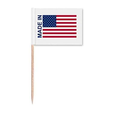 Imagem de Feito nos Estados Unidos Country Love Palito de Dente Bandeira Marcador Topper Decoração de Festa