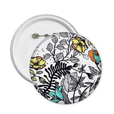 Imagem de Arte Moderna Flores Camélia Plantas Desenho Alfinetes Emblema Botão Decoração Acessório 5 peças