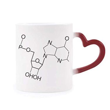 Imagem de Ilustração de estrutura molecular química, caneca sensível ao calor, caneca de grés que muda de cor vermelha