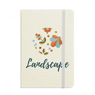 Imagem de Caderno de tinta para plantas com flores em pixel, capa dura em tecido oficial diário clássico