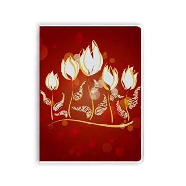 Imagem de Caderno de flores tulipas pintadas à mão, capa de goma