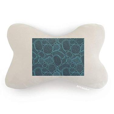 Imagem de DIYthinker Almofada de apoio de cabeça com ilustração de células azuis de microscópio para decoração de carro, decoração de pescoço