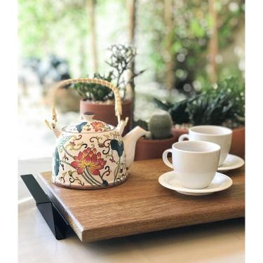 Imagem de Bandeja em Madeira Decorativa para Café Linha Nexo 50x30cm - Preto