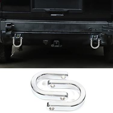 Imagem de PIUGILH Gancho de reboque traseiro de reposição adequado para acessórios Hummer H2 2003-2009, ferramenta de reboque de carro de alumínio, kit de substituição de anel de gancho de reboque automático, 2 peças