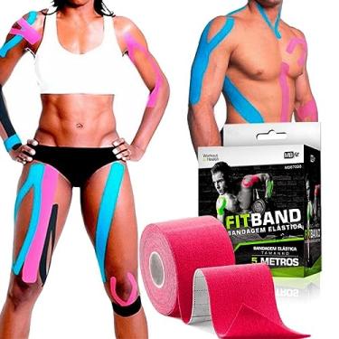 Imagem de MBfit Fita Kinesio Tape Bandagem Elástica Adesiva para Fisioterapia, Esporte e Alívio da Dor Lesões Hipoalergênica